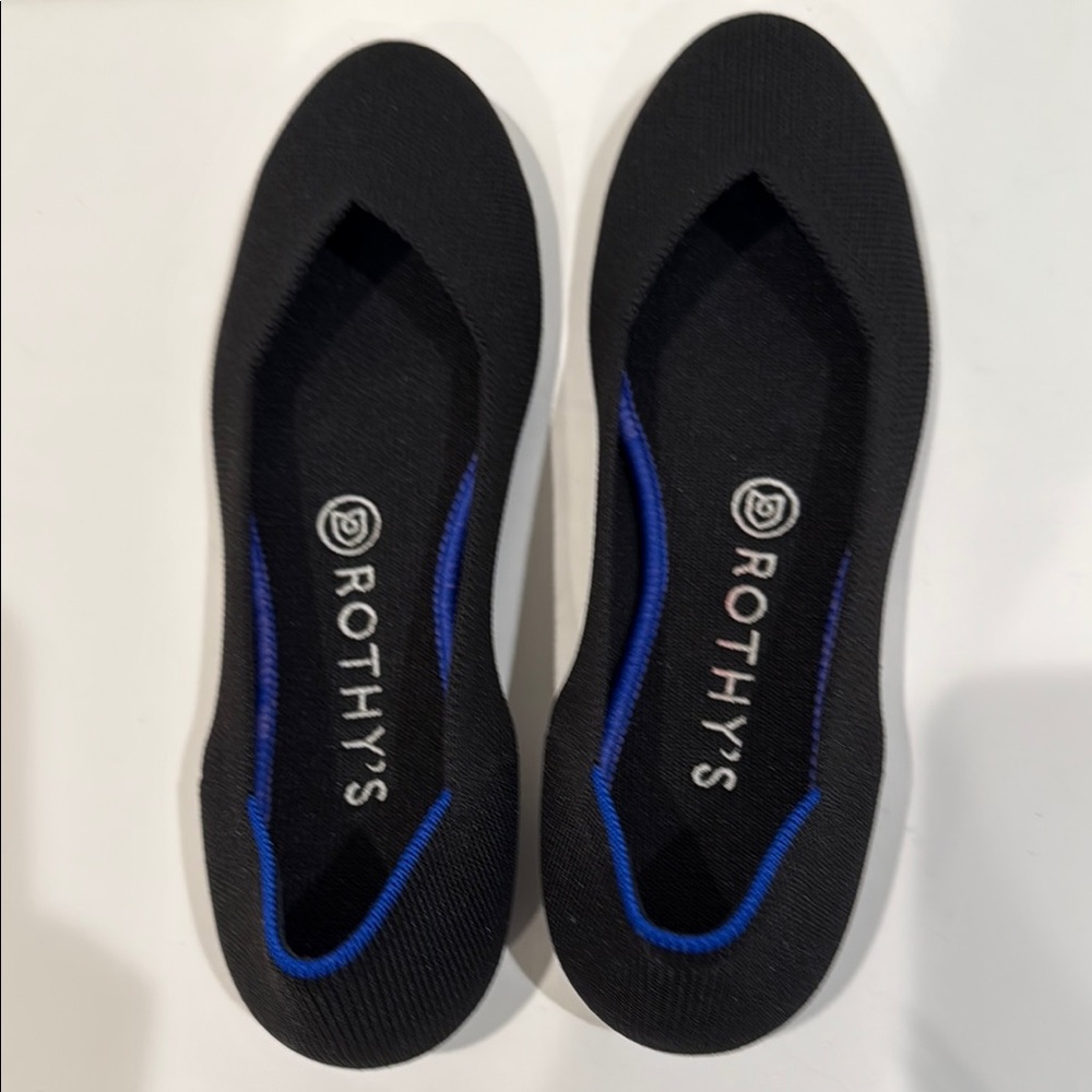 Rothy's The Flat in Black Solid Size 7.5 New